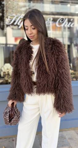 Manteau fourrure - Soana Chocolat