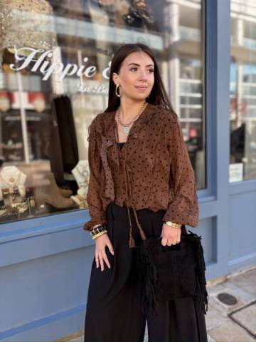 Chemisier  pois - Chocolat