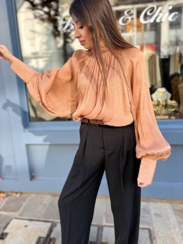 Blouse satine - Camel