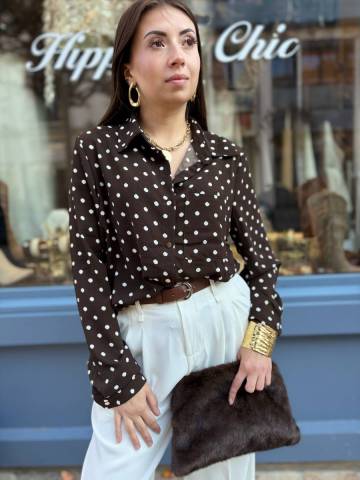 Chemise  pois - Chocolat