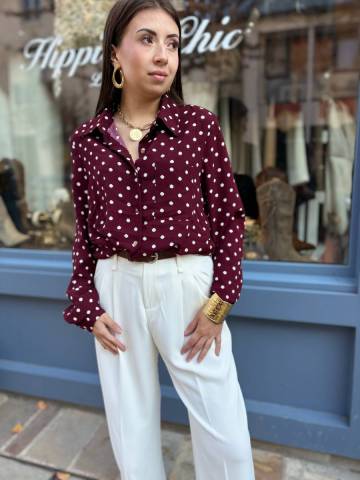 Chemise  pois - Bordeaux